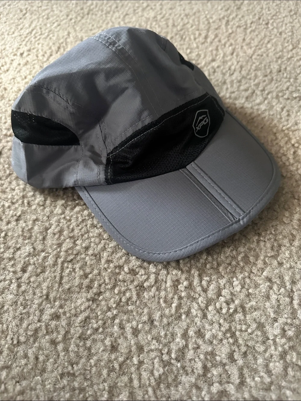 Gray and Black Performance Running Cap